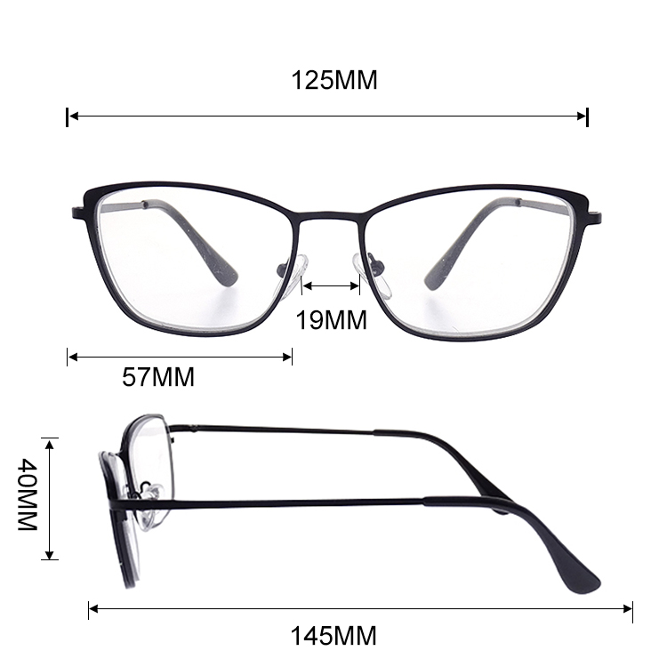 Diseñador Rectángulo Metal Vidrios de lectura multifocal progresivo LR-M1631
