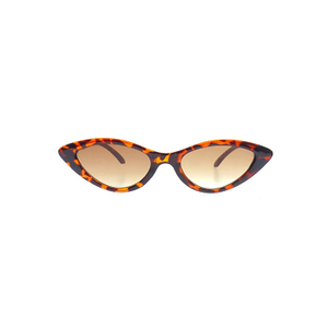 Retro diseñador tonos marrón lente rojo leopardo triángulo vintage gato ojo gafas de sol mujeres ls-p1035