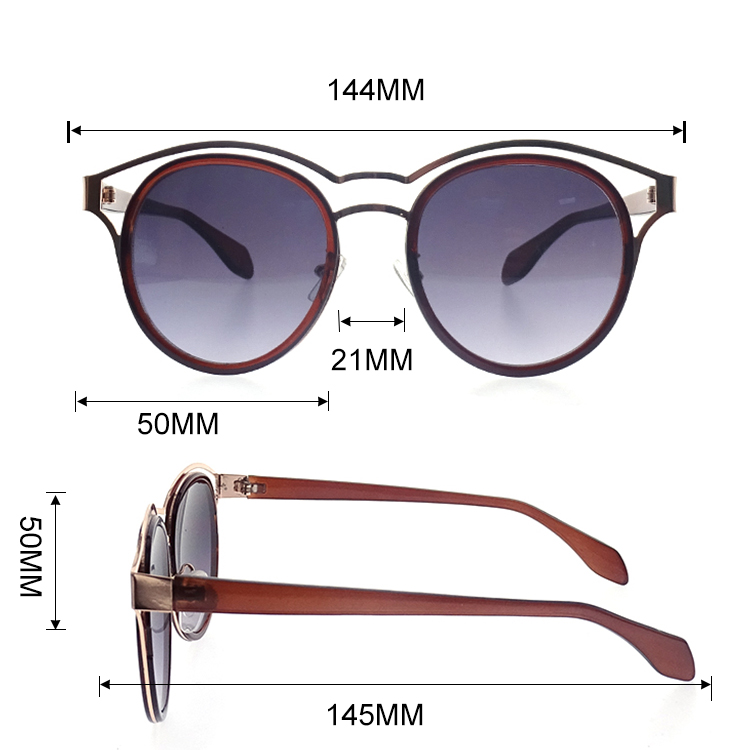Gafas de sol redondas de PC de alta calidad a la moda LS-P1346