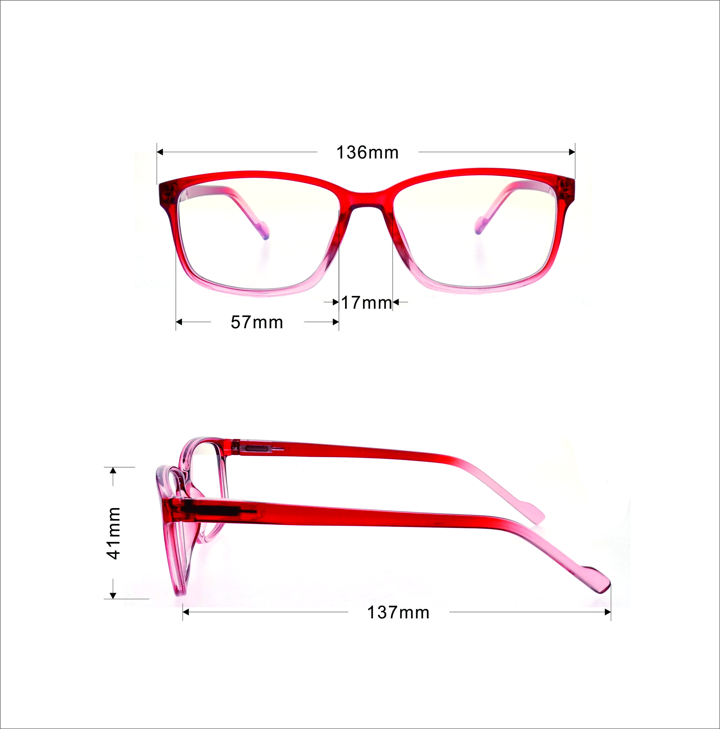 Gafas Marco óptico Gafas de negocios Gafas rectangulares para mujeres Gafas populares Bisagra de resorte flexible LR-P6332