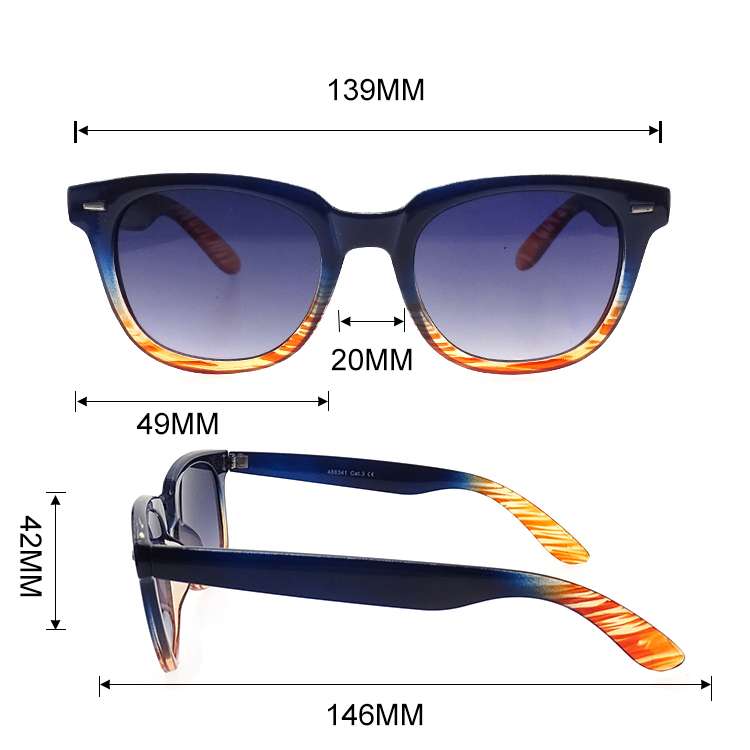 Gafas de sol polarizadas unisex cuadradas de plástico vintage de moda LS-P495